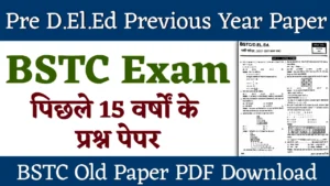 Rajasthan BSTC Previous Year Paper