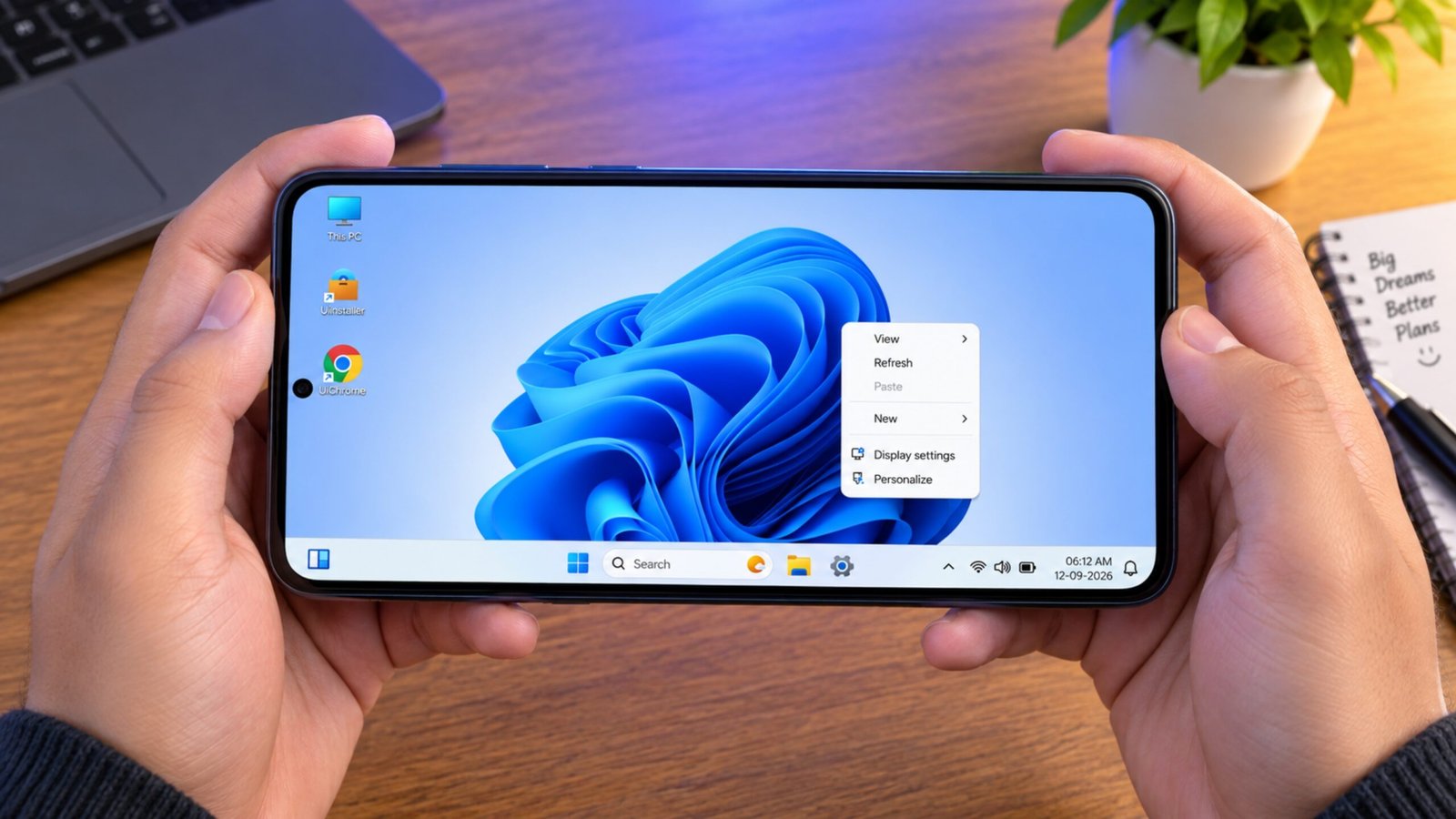 How to Make Your Android Phone Look Like a Windows 11 PC