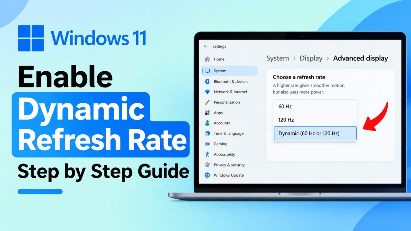 How to Enable Dynamic Refresh Rate on Windows 11