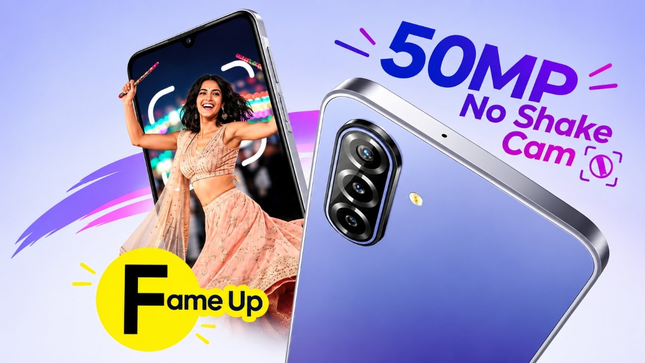 Samsung Galaxy F70 5G smartphone featuring a 50MP camera and Super AMOLED display